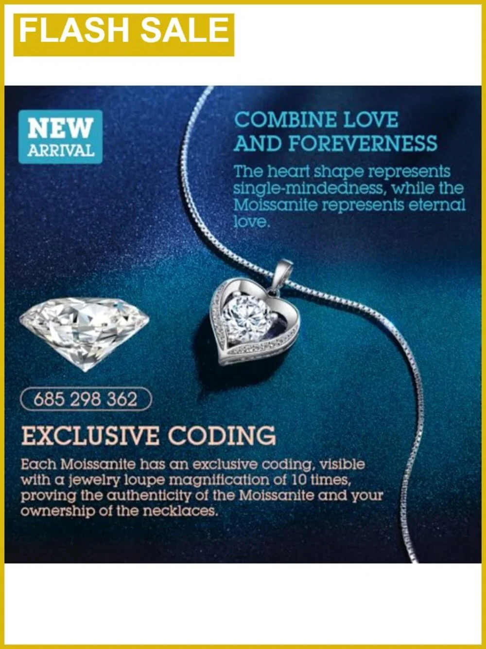 Moissanite Heart Pendant Necklace 925 Sterling Silver I LOVE YOU Engraved